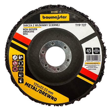 Tarcza z włókniny ściernej 125x22,23mm TYP T27 B1296 Baumajster | CIS Sklep
