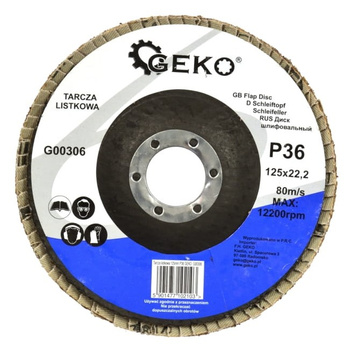 Tarcza szlifierska listkowa 125mm P36 G00306 GEKO | CIS Sklep