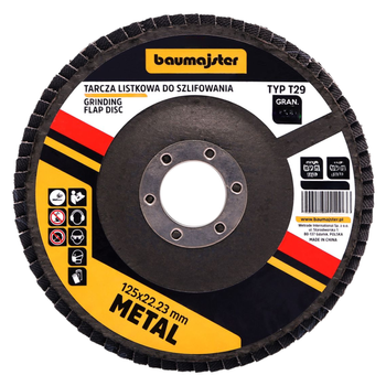 Tarcza listkowa do szlifowania metalu 125mm G80 B1207 Baumajster | CIS Sklep