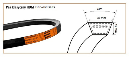 Pas klinowy HDM-3860 HARVEST BELTS 619041 STOMIL SANOK | CIS Sklep