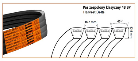 Pas klinowy zespolony 4B-3940 Harvest Belts Stomil Sanok | CIS Sklep