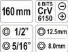 Wkrętak udarowy CR-V zestaw 6-końcówek YT-2802 YATO | CIS Sklep