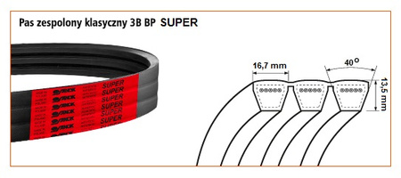 Pas klinowy zespolony 3B-2940 SUPER STOMIL SANOK | CIS Sklep