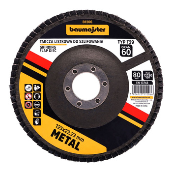 Tarcza listkowa do szlifowania metalu 125mm G60 B1206 Baumajster | CIS Sklep