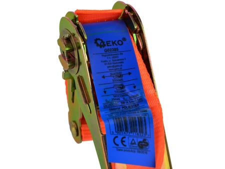 Pas transportowy z grzechotką 4m/2T/35mm G02374 GEKO | CIS Sklep