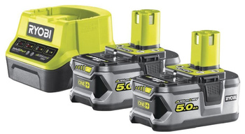 Zestaw 2 akumulatorów 5.0Ah + Ładowarka RC18120-250 RYOBI | CIS Sklep