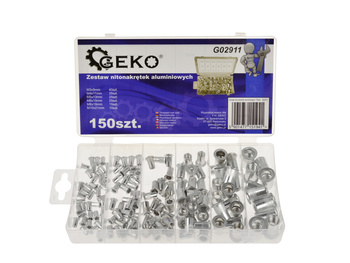 Zestaw nitonakrętek aluminiowych 150szt. G02911 GEKO | CIS Sklep