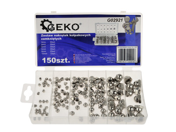 Zestaw nakrętek kołpakowych zamkniętych 150szt G02921 GEKO | CIS Sklep