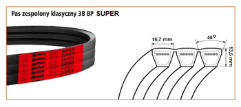 Pas klinowy zespolony 3B-2940 SUPER STOMIL SANOK | CIS Sklep