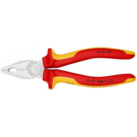 Szczypce uniwersalne 180mm 1000V 03-06-180 KNIPEX | CIS Sklep