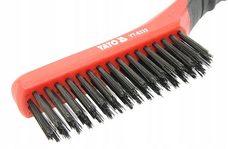 Szczotka druciana z plastikową rączką drut stalowy YT-6332 YATO | CIS Sklep