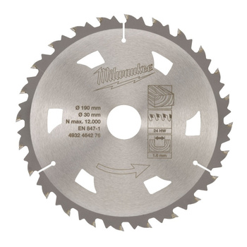 Tarcza pilarska do drewna 190X30X24Z 4932464276 Milwaukee | CIS Sklep