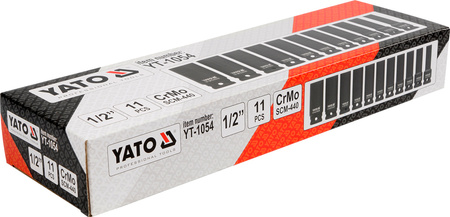 Zestaw nasadek udarowych długich 1/2" 11szt YT-1054 YATO | CIS Sklep