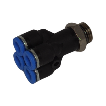 Rozdzielacz prosty D4 1/4" GZ 6mm z oring RQSQ146G RECTUS | CIS Sklep