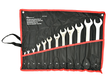 Klucze płasko-oczkowe polerowane 6-32mm 12szt G11144 GEKO | CIS Sklep