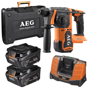 Młotowiertarka SDS+ BBH18BL2-502C+2x5.0Ah+Ład. ZESTAW AEG | CIS Sklep