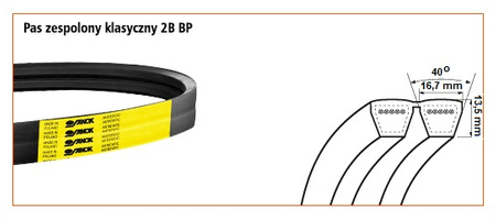 Pas klinowy zespolony klasyczny 2B-1500 STOMIL SANOK | CIS Sklep