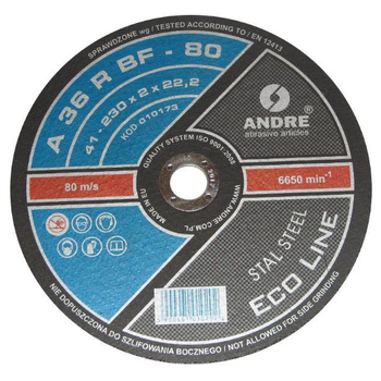 Tarcza do cięcia stali 230x2x22.2mm ANDRE | CIS Sklep