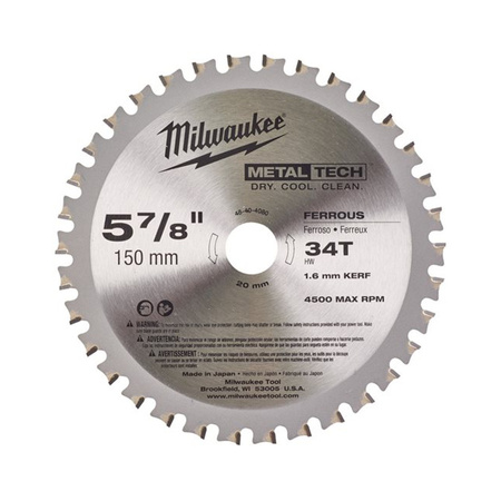 Tarcza do metalu 150X20X34Z 48404080 Milwaukee | CIS Sklep