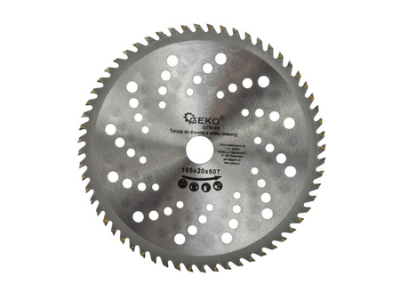 Tarcza do drewna z otworami 185X20X60T G78046 GEKO | CIS Sklep