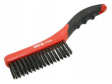 Szczotka druciana z plastikową rączką drut stalowy YT-6332 YATO | CIS Sklep