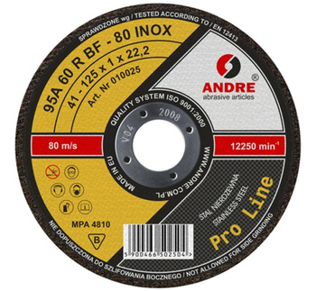 Tarcza do cięcia stali 350x3,5x32 INOX 95A30RBF 030080 ANDRE | CIS Sklep