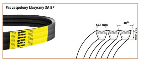 Pas klinowy klasyczny zespolony 3A-1250 Stomil Sanok | CIS Sklep