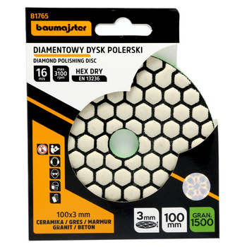 Diamentowy dysk polerski 100x3mm G1500 B1765 Baumajster | CIS Sklep