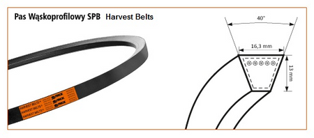 Pas klinowy wąskoprofilowy SPB-3150 HARVEST BELTS 4240040388 STOMIL SANOK | CIS Sklep