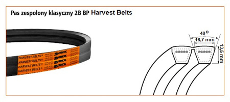 Pas klinowy 2B-2500 HARVEST BELTS 1315265C1 STOMIL SANOK | CIS Sklep