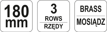 Szczotka druciana drut mosiężny 3 rzędy YT-6343 YATO | CIS Sklep