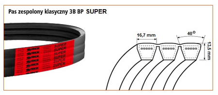 Pas klinowy klasyczny zespolony 3B-3000 Super Stomil Sanok | CIS Sklep