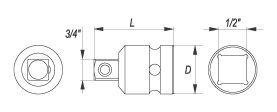 Redukcja udarowa 1/2"-3/4" YT-1067 YATO | CIS Sklep